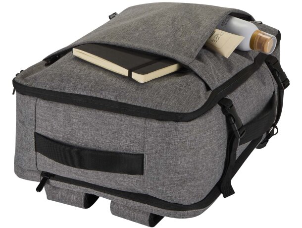 Mochila viaje portátil 17 pulgadas Libra material reciclado GRS Gris mezcla detalle 13