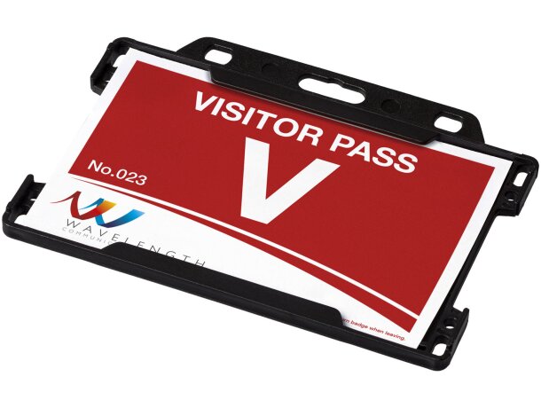 Porta credencial original de formato horizontal pp Transparente escarchado detalle 15