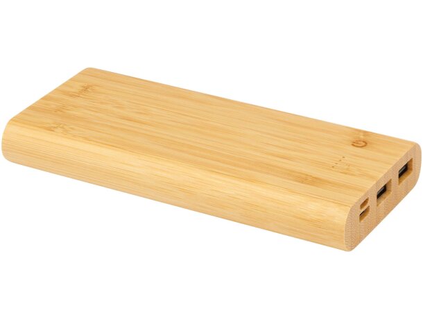 Batería externa bambú Tulda 10000 mAh certificación FSC Natural detalle 5