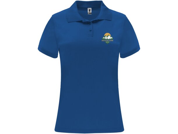 Polo deportivo de manga corta para mujer Monzha Roly Azul real detalle 9