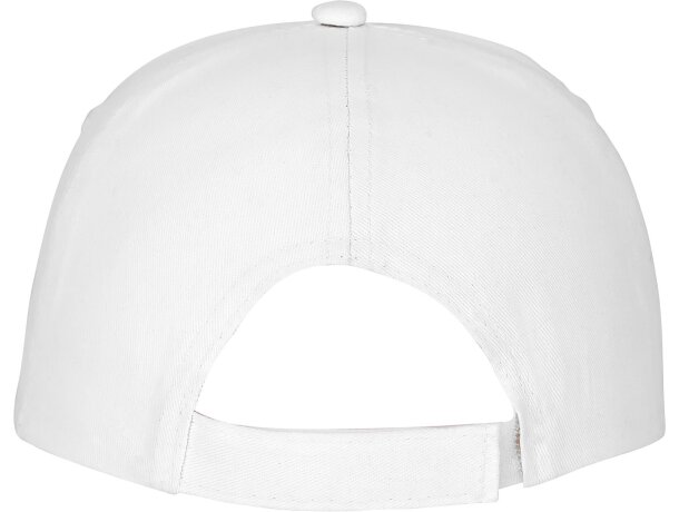 Gorra promocional de 5 paneles con impresión personalizada Blanco detalle 4