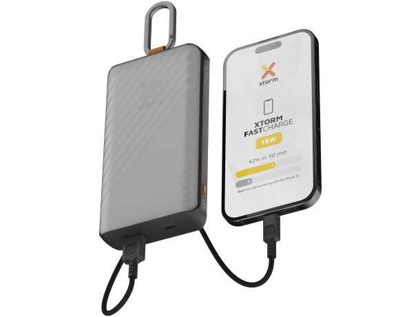 Batería externa solar Xtorm Go2 con panel y lámpara integrada Carbón detalle 4