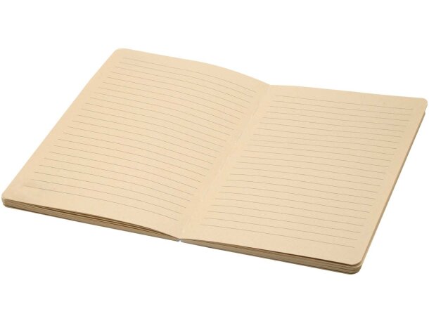 Libreta A5 tapa blanda Liliana papel caña azúcar y RPET Azul océano detalle 8