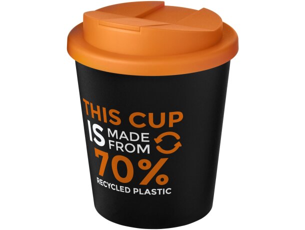 Vaso reciclado de 250 ml con tapa antigoteo Americano® Espresso Eco personalizada