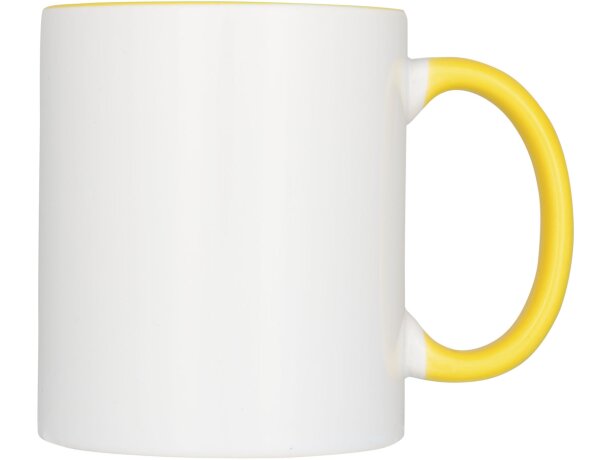 Taza de 350 ml para sublimación con asas e interior de color Pix Amarillo detalle 18