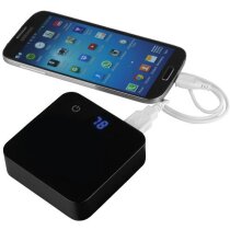 Cargador 6000 mah con led y puerto personalizado negro intenso Cargador 6000 mah con led y puerto personalizado negro intenso