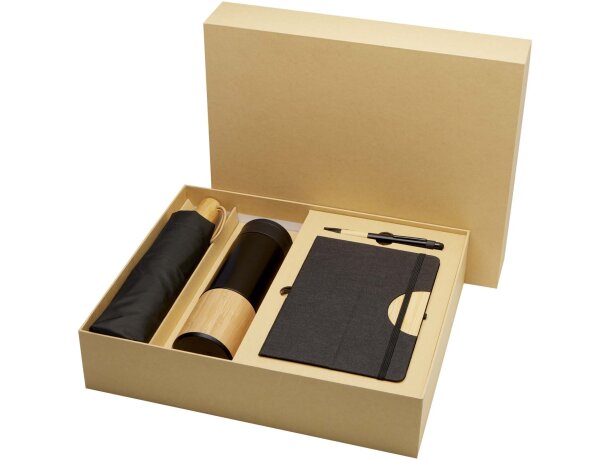 Set de regalo Carmen con libreta A5 y bolígrafo de bambú Negro intenso detalle 10
