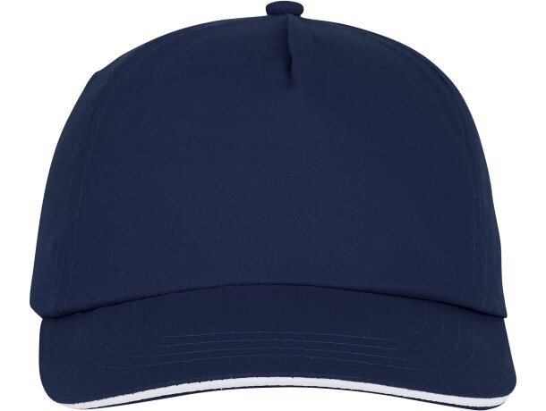 Gorra personalizable de 5 paneles con detalle de ribete Azul marino detalle 22