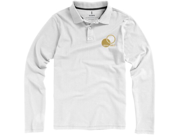 Polos serigrafiados algodón 200 g/m2 Oakville Blanco detalle 2