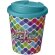 Vasos de plástico antiderrame pp reciclado 250ml Blanco/azul aqua