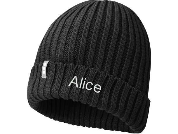 Gorro orgánico Ives Negro intenso detalle 12