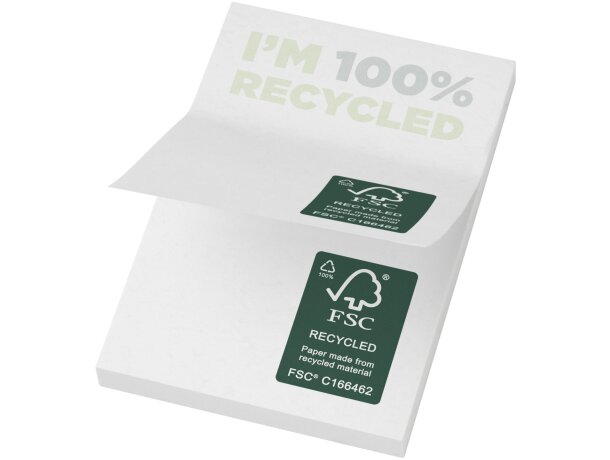 Bloc de notas adhesivas Sticky-Mate 50 x 75 mm recicladas Blanco detalle 3
