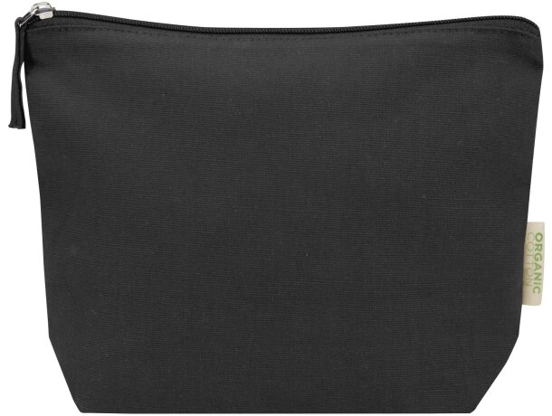 Bolsa de aseo pequeña Odisha algodón orgánico certificado OCS Negro intenso detalle 6