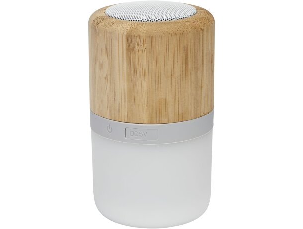 Altavoz Aurea Bluetooth 5.0 bambú con iluminación sincronizada Natural detalle 6