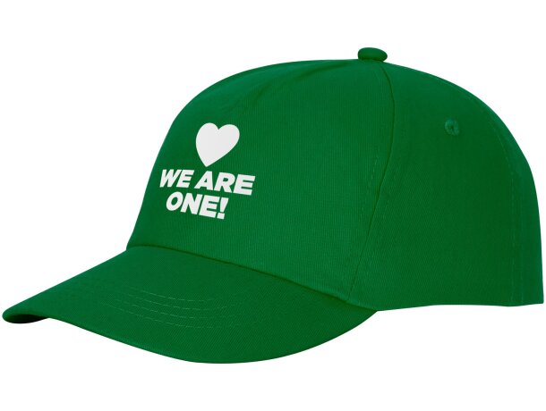 Gorra promocional de 5 paneles con impresión personalizada Verde helecho detalle 56