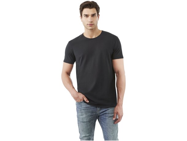Camiseta manga corta orgánica hombre Balfour algodón certificado Negro intenso detalle 45