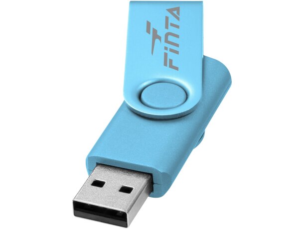 Memoria USB metálica Rotate 4GB con mecanismo rotativo Azul detalle 23