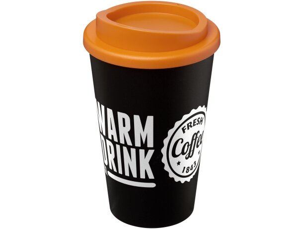 Vaso con aislamiento de 350 ml Americano® Naranja/negro intenso detalle 1