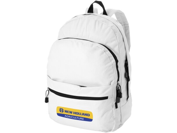 Mochila moderna con doble bolsillo frontal Blanco detalle 1