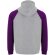 Sudadera con capucha bicolor infantil Roly Badet Gris mezcla/morado detalle 25