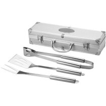 Set de barbacoa de 3 piezas personalizado plata