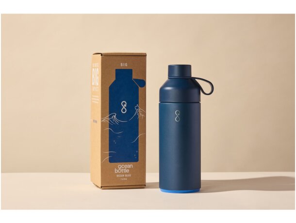 Botella agua Big Ocean Bottle 1000ml acero inoxidable reciclado Azul océano detalle 7