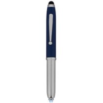Bolígrafo puntero de metal con linterna personalizado azul medio