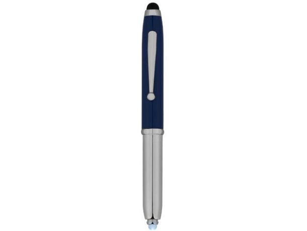 Bolígrafo puntero de metal con linterna personalizado azul medio Bolígrafo puntero de metal con linterna personalizado azul medio