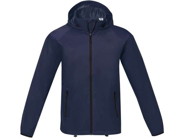 Chaqueta ligera impermeable hombre Dinlas con capucha enrollable Azul marino detalle 14