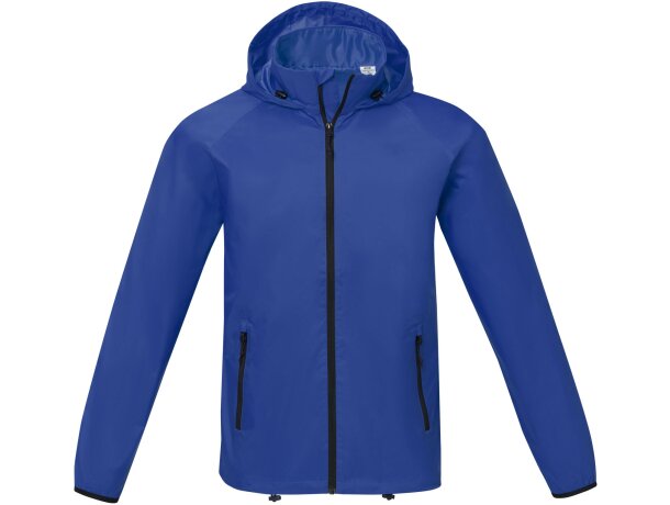 Chaqueta ligera impermeable hombre Dinlas con capucha enrollable Azul detalle 11