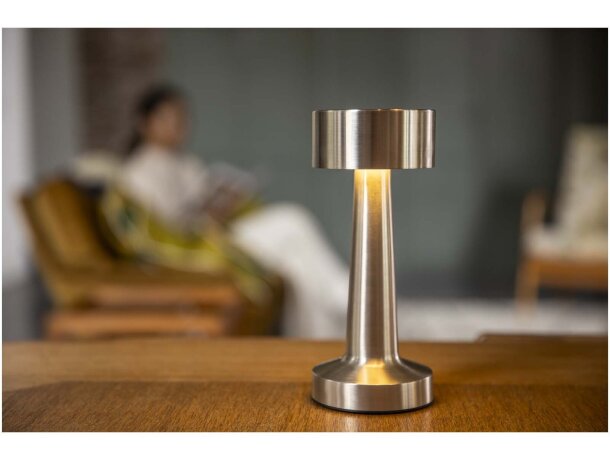 Lámpara de mesa recargable regulable Aludra Plateado detalle 18