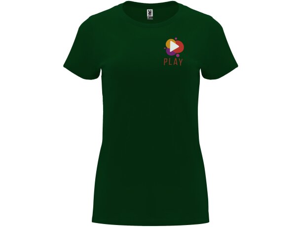 Camiseta manga corta mujer Capri Roly 100% algodón 170 g/m² Verde botella detalle 105