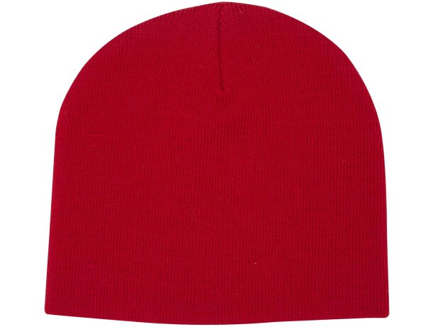 Gorro Izu de acrílico con punto de costilla 1x1 Rojo detalle 3