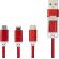 Cable de carga personalizado 100 cm con 5 conectores Versatile Rojo detalle 4