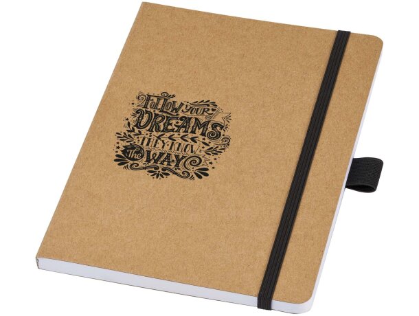 Libreta papel reciclado Berk con elástico de color Negro intenso detalle 1