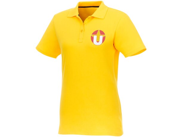 Polo de manga corta para mujer Helios Amarillo detalle 7