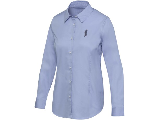 Camisa sarga mujer Citrine algodón BCI certificado 185 g/m² Azul claro detalle 9