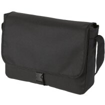 Bandolera con cierre de solapa personalizada negro intenso Bandolera con cierre de solapa personalizada negro intenso