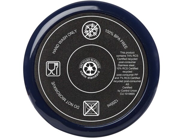 Vaso térmico con pajita Melbourne 1200ml acero reciclado Azul marino detalle 34