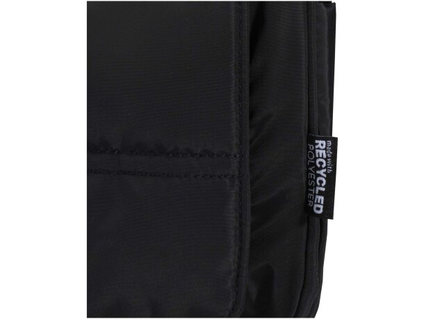 Neceser colgante Puffer de 8L con poliéster reciclado certificado GRS Negro intenso detalle 5