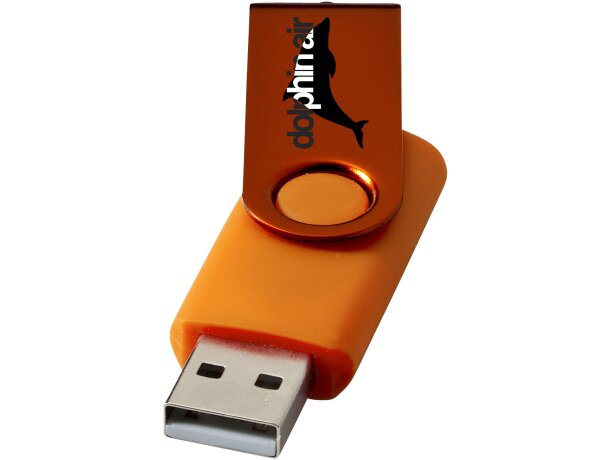 Memoria USB metálica Rotate 4GB con mecanismo rotativo Naranja detalle 17