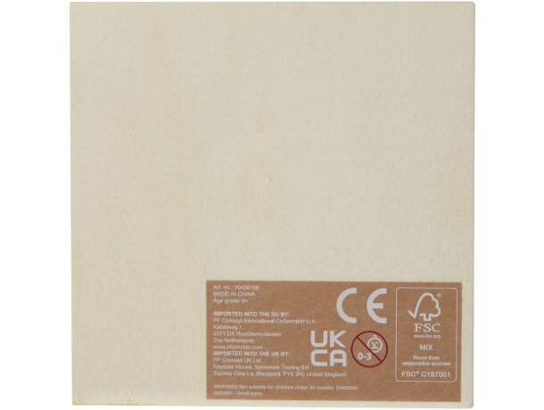 Rompecabezas de madera certificado FSC Bark 14 piezas Natural detalle 3