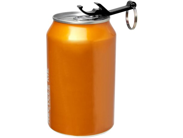 Abridor de botellas y latas Tao aluminio reciclado con llavero Negro intenso detalle 4