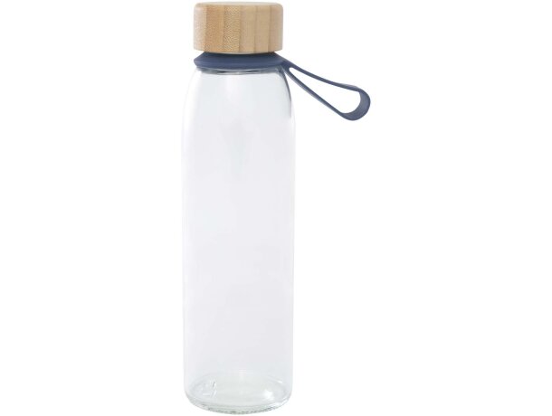 Botella de cristal Porto 500 ml con tapa de bambú Azul océano detalle 18