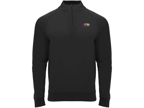 Sudadera infantil cremallera Epiro Roly con tejido cool fit Negro intenso detalle 10