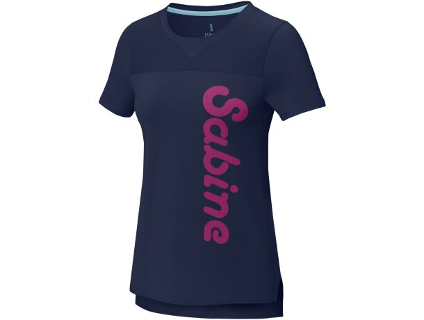 Camiseta Cool fit de manga corta para mujer en GRS reciclado Borax Azul marino detalle 8