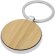 Llavero redondo de bambu con borde de metal