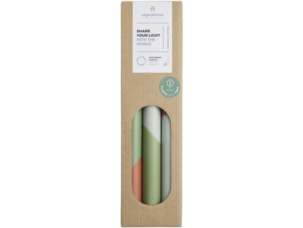 Set 3 velas diagonales Originalhome Eden de cera vegetal detalle 2