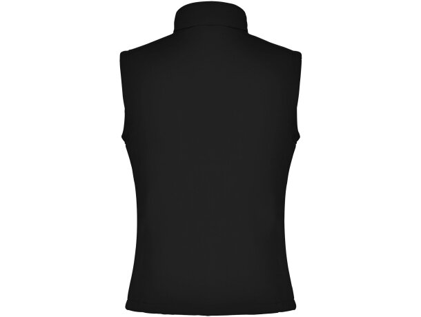 Chaleco softshell unisex Nevada de Roly resistente al agua Negro intenso detalle 2