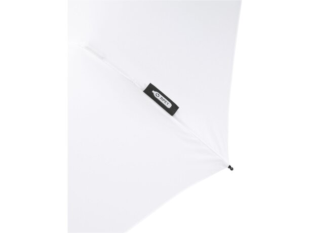 Paraguas plegable de 21 de PET reciclado resistente al viento Birgit Blanco detalle 1